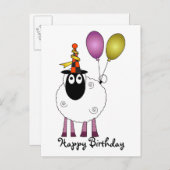 Een schattig schaap op feesttijd. uitnodiging briefkaart (Voorkant / Achterkant)