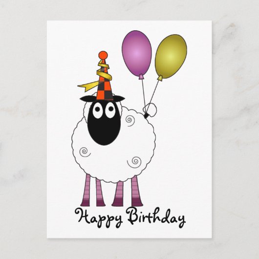 Een schattig schaap op feesttijd. uitnodiging briefkaart (Voorkant)