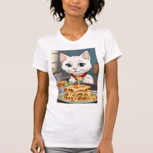 Een schattig SCHATTIG wit KLEIN katje vrouwen t sh T-shirt