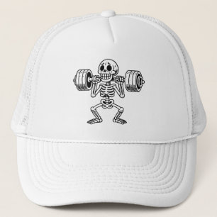 Een schattig skelet dat aan het werk is trucker pet