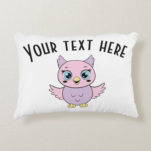 Een schattig uilenontwerp - voeg je eigen tekst to accent kussen (Voorkant)