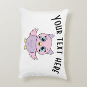 Een schattig uilenontwerp - voeg je eigen tekst to accent kussen (Achterkant (Verticaal))