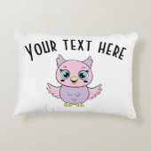 Een schattig uilenontwerp - voeg je eigen tekst to accent kussen (Achterkant)