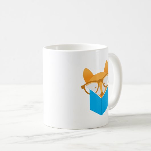 een schattig vossenlezen koffiemok (Voorkant rechts)