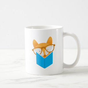een schattig vossenlezen koffiemok