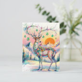 Een Schattig Waterverf kersthert Briefkaart (Staand voorkant)