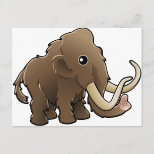 Een schattig, wollig mammot briefkaart