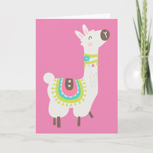Een Schattige Alpaca, Birthday Kaart (Voorkant)