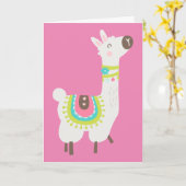 Een Schattige Alpaca, Birthday Kaart (Gele Bloem)