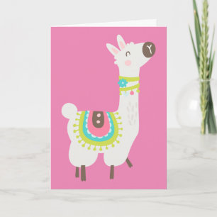 Een Schattige Alpaca, Birthday Kaart