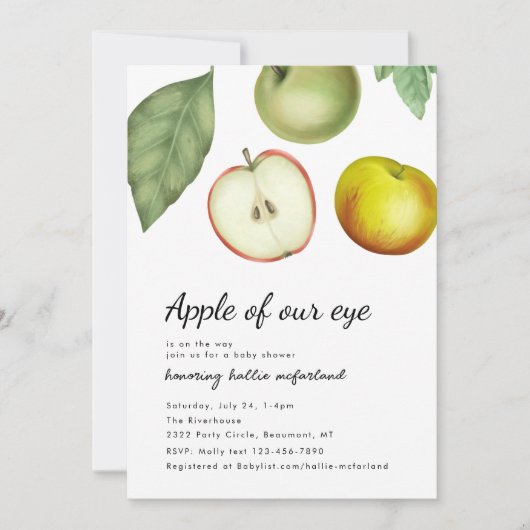 Een schattige appel van ons Baby shower Kaart (Voorkant)