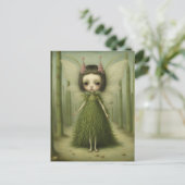 Een schattige aspergefee fantasie briefkaart (Staand voorkant)