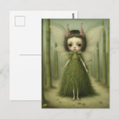 Een schattige aspergefee fantasie briefkaart (Voorkant / Achterkant)