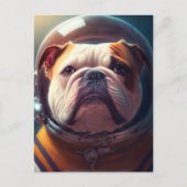 Een schattige astronaut Bulldog Briefkaart (Voorkant)