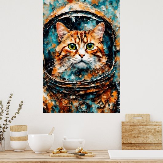 Een schattige astronaut poster (Keuken)