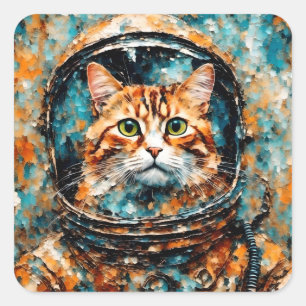 Een schattige astronaut vierkante sticker