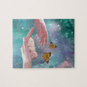 Een schattige baby in handfantasie legpuzzel (Horizontaal)