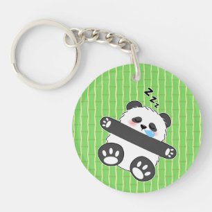 Een schattige baby panda die vredig slaapt sleutelhanger