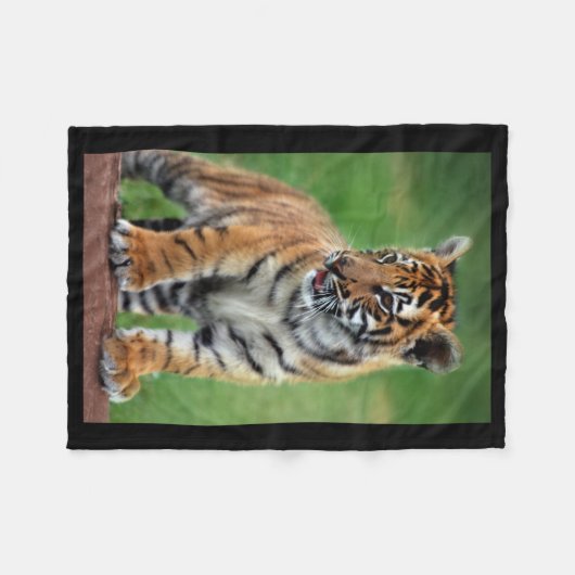Een schattige baby tijger fleece deken (Voorkant (Horizontaal))