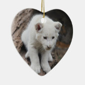 Een schattige baby witte leeuw keramisch ornament (Rechts)