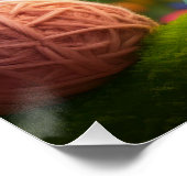 Een schattige baby Yeti gemaakt van garen Perfect Poster (Hoek)