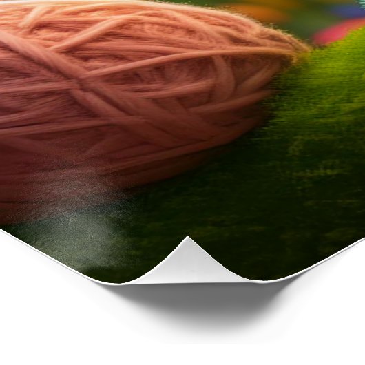 Een schattige baby Yeti gemaakt van garen Perfect Poster (Hoek)