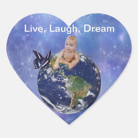 Een schattige baby's werelddroom hart sticker (Voorkant)
