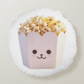 Een Schattige bad van popcorn Rond Kussen (Achterkant)