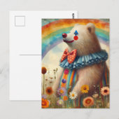 Een Schattige Beer in een regenboogweide Briefkaart (Voorkant / Achterkant)