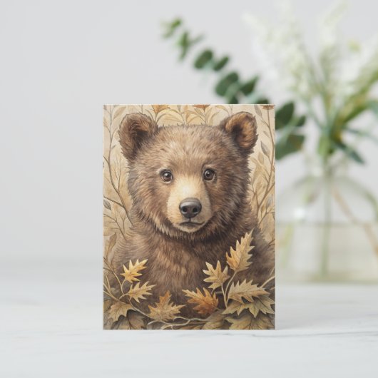Een Schattige Beer in het bos Briefkaart (Staand voorkant)