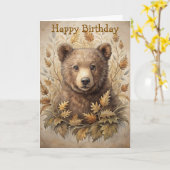 Een Schattige Beer in het bos Kaart (Gele Bloem)