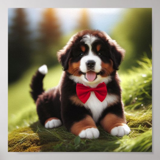 Een schattige Berner bergpuppy Poster (Voorkant)