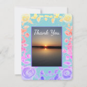 Een Schattige bruiloft bedankt in zomerkleuren RSVP Kaartje (Achterkant)