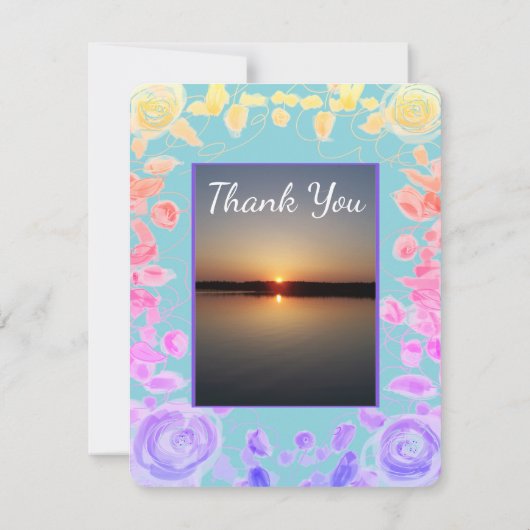 Een Schattige bruiloft bedankt in zomerkleuren RSVP Kaartje (Achterkant)