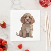 Een schattige bruine Cockapoo Servet (Insitu)