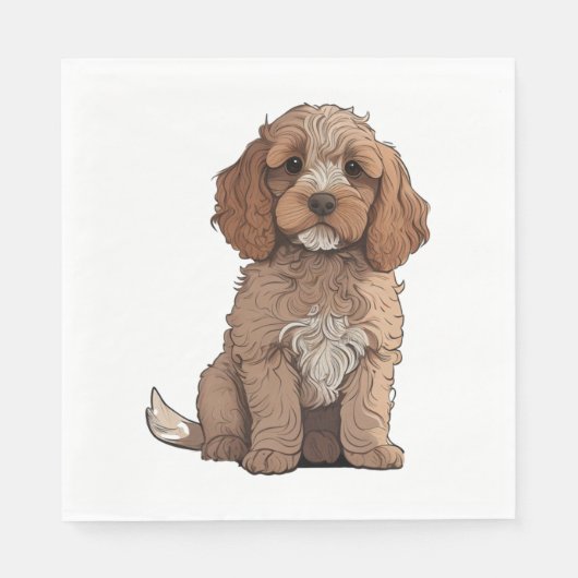 Een schattige bruine Cockapoo Servet (Voorkant)