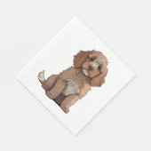 Een schattige bruine Cockapoo Servet (Hoek)