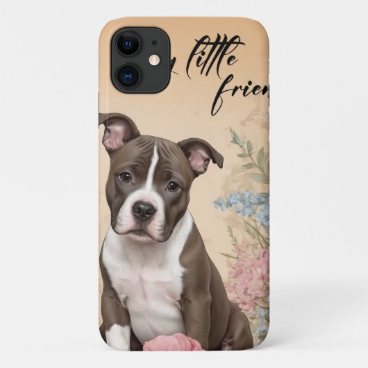 Een schattige bruine Staffordshire Terrier puppy,  Case-Mate iPhone Case (Achterkant)