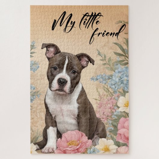 Een schattige bruine Staffordshire Terrier puppy Legpuzzel (Verticaal)