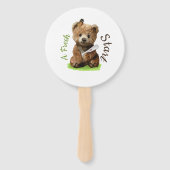 Een schattige bruine teddybeer  handwaaier (Voorkant)