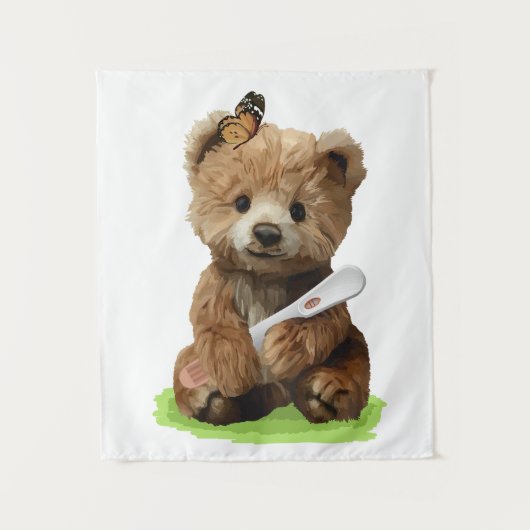 Een schattige bruine teddybeer wandkleed (Voorkant)