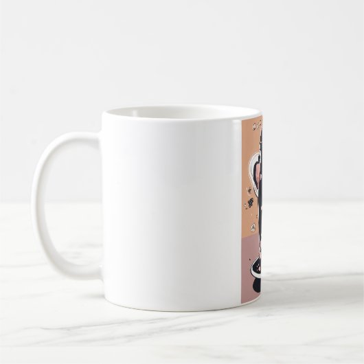 Een schattige bubble tea cup zwart wit koffiemok (Links)