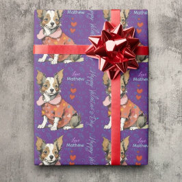 Een schattige Chihuahua op een Valentijnskaart, Cadeaupapier