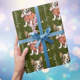 Een schattige Chihuahua op een Valentijnskaart, Cadeaupapier