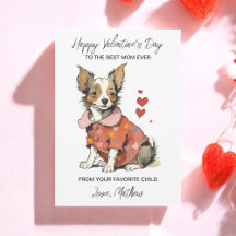 Een schattige Chihuahua op een Valentijnskaart,