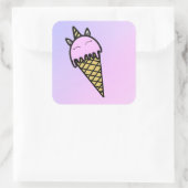 Een schattige eenhoorn-ijskegel-sticker vierkante sticker (Tas)