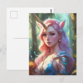 Een schattige eenhoorn in de dromerige bossen briefkaart (Voorkant / Achterkant)