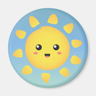 Een schattige en gelukkige zon die helder straalt magneet