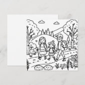 Een schattige familie Wandelen en Camping Kleurpla (Voorkant / Achterkant)