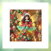 Een schattige fee op kerstboom kleurrijk ontwerp raamsticker (Vel 3)